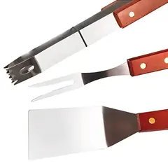GENERICO - Juego De Pinzas Asado Parrilla Bbq Cocina 3 Piezas Barbacoa.