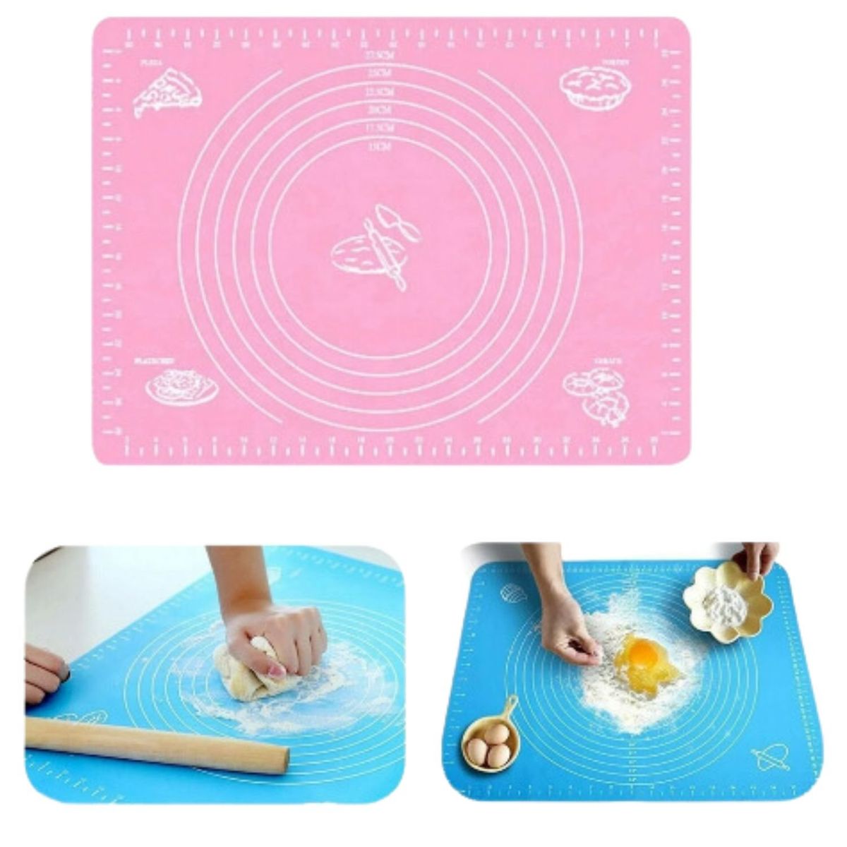 GENERICO - Lamina De Silicona Para Amasar Bizcocho Pizza Pan Empanadas.