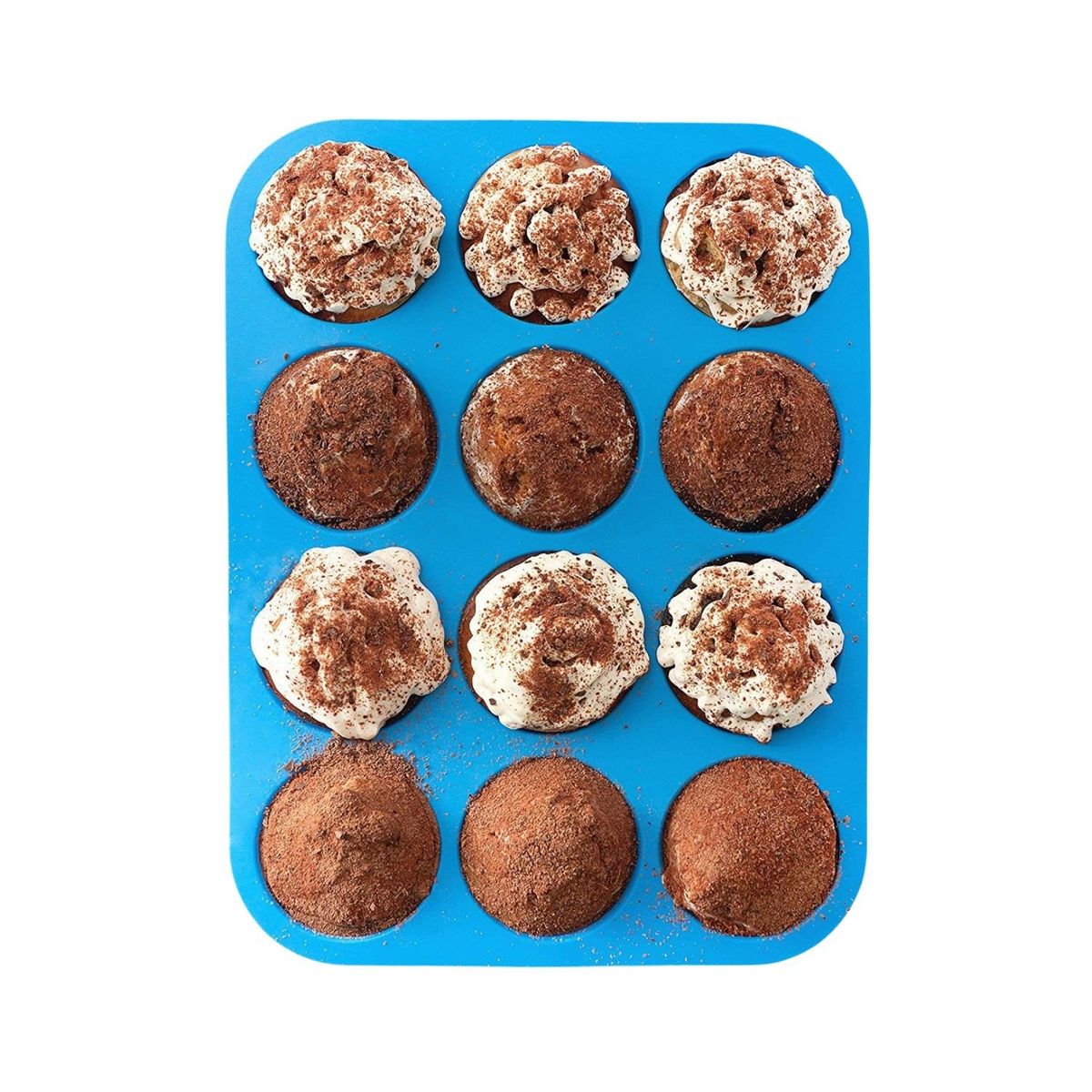 GENERICO - Molde De Silicona Para Muffins Y Cupcakes 12 Muffins.