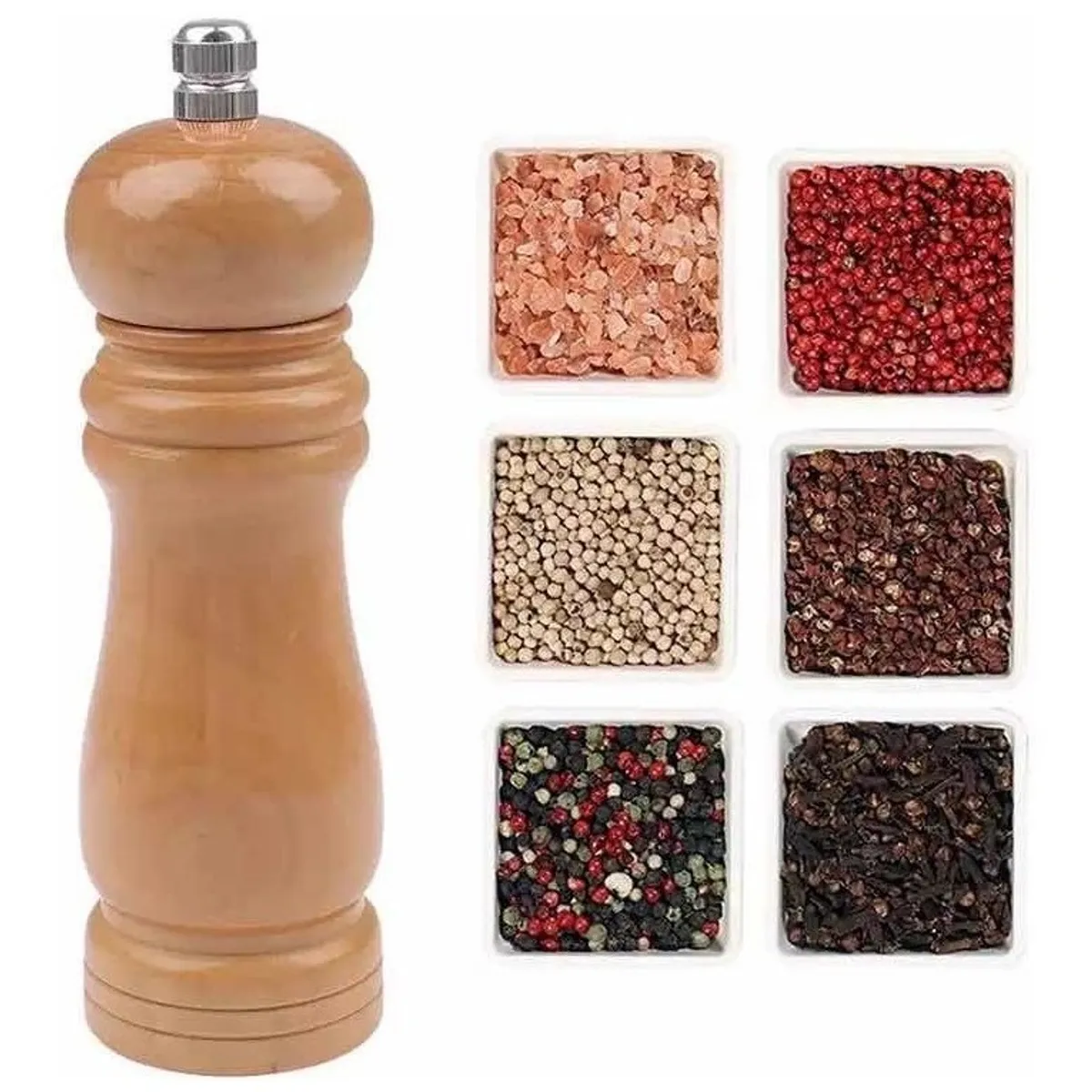 GENERICO - Pimentero Molinillo De Sal Y Pimienta Moledor De Madera.