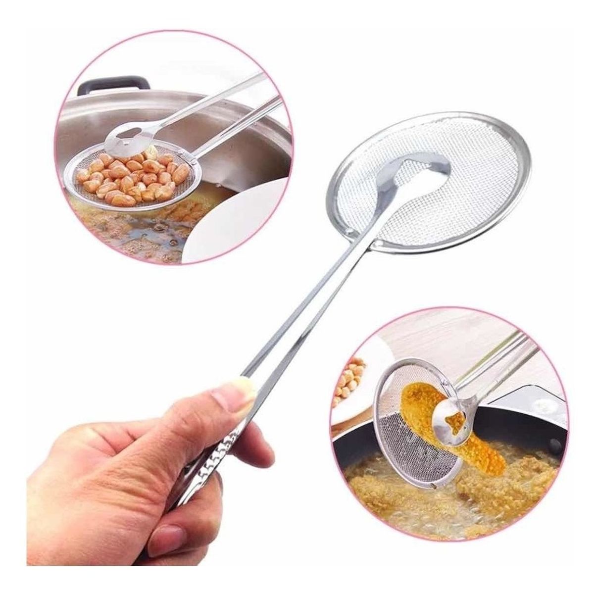 GENERICO - Colador De Aceite Gancho Para Freír Comida Acero Inoxidable.