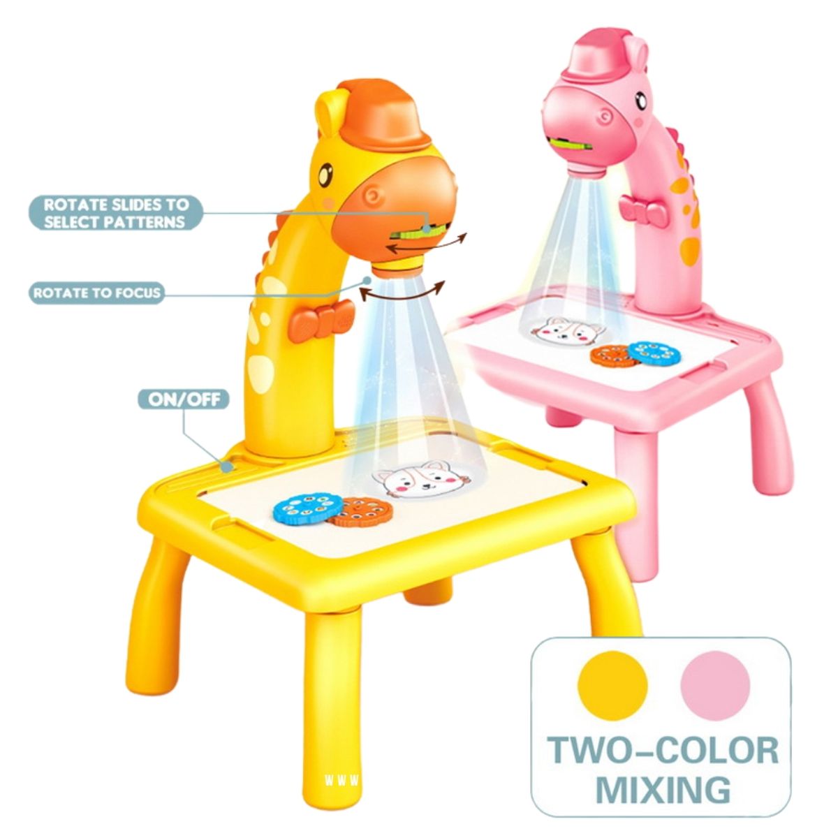 GENERICO - Mini mesa proyectora dibujo amarilla