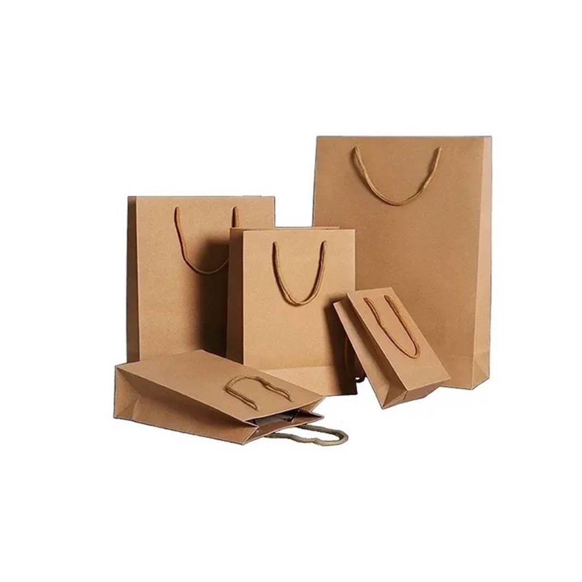 GENERICO - Pack 60 Bolsa Papel Kraft 19×24×8cm Reciclable 154001