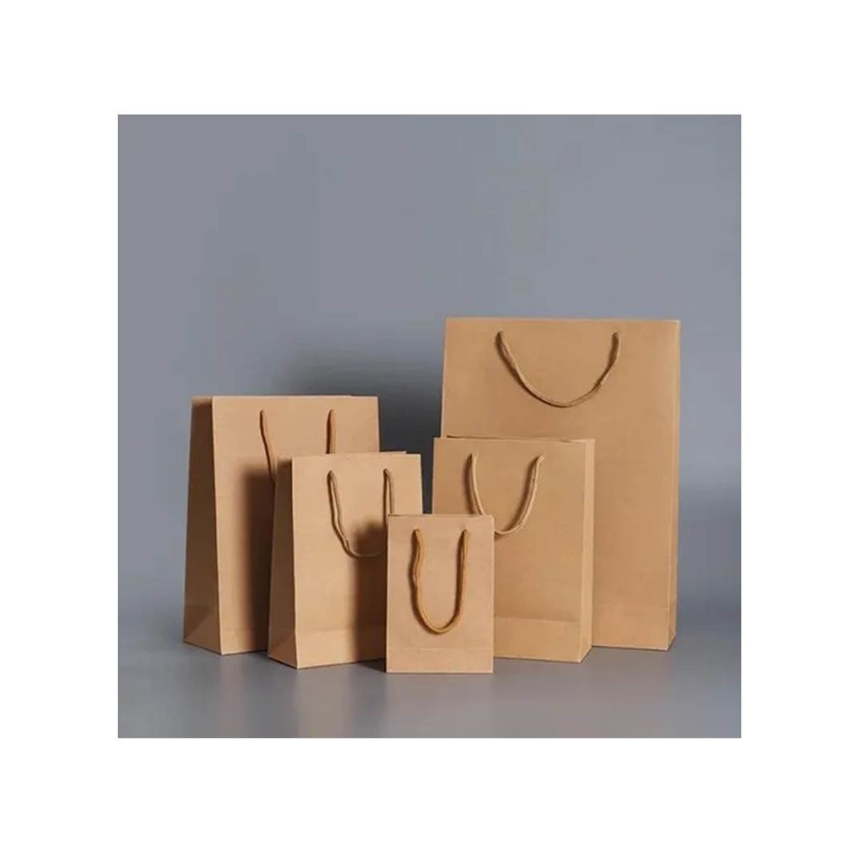 GENERICO - Pack 60 Bolsa Papel Kraft 19×24×8cm Reciclable 154001