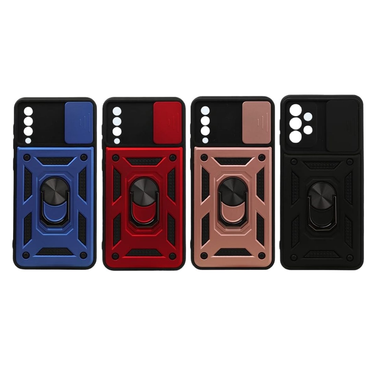 GENERICO - CARCASA PARA SAMSUNG A32 5G AZUL ANTIGOLPE ANILLO CUBRE CAMARA