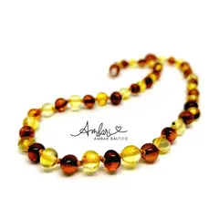 AMBARI - Collar de ámbar bicolor claro bebes y niños