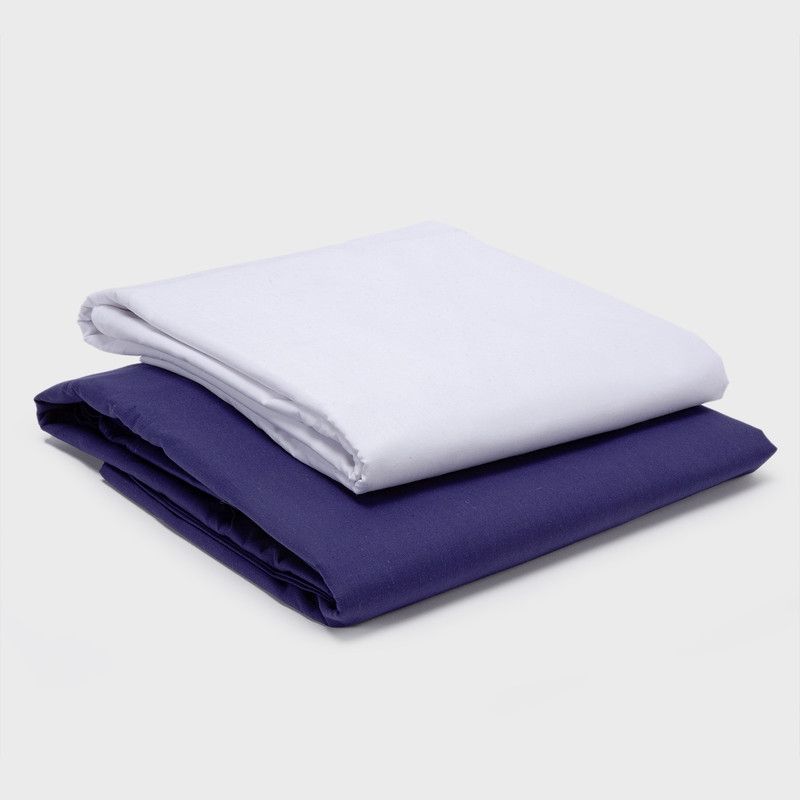 ARTHOME - PACK 2 SABANAS ARTHOME AZUL + BLANCO 144 HILOS