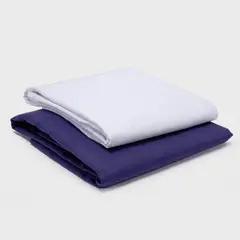 ARTHOME - PACK 2 SABANAS AZUL + BLANCO 144 HILOS