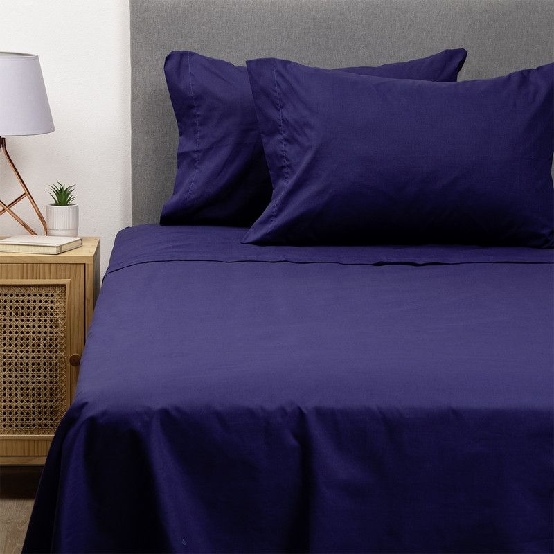 ARTHOME - PACK 2 SABANAS ARTHOME AZUL + BLANCO 144 HILOS