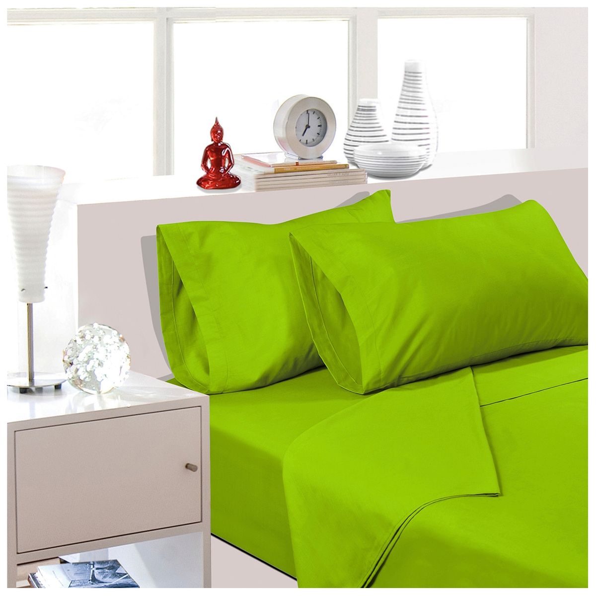 ARTHOME - PACK 2 SABANAS ARTHOME VERDE + ROJO 144 HILOS