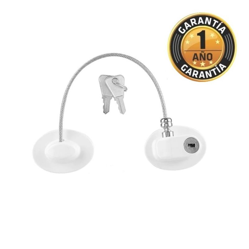 3M - Seguro Puertas Cable De Acero Blanco 3M Para Niños Bebés