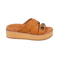 Sandalia Mujer Camel Plataforma Baltik
