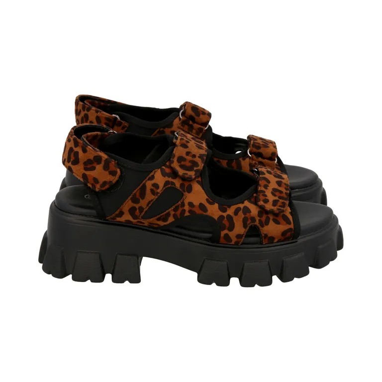 Sandalia Mujer Animal Print Plataforma Mixen