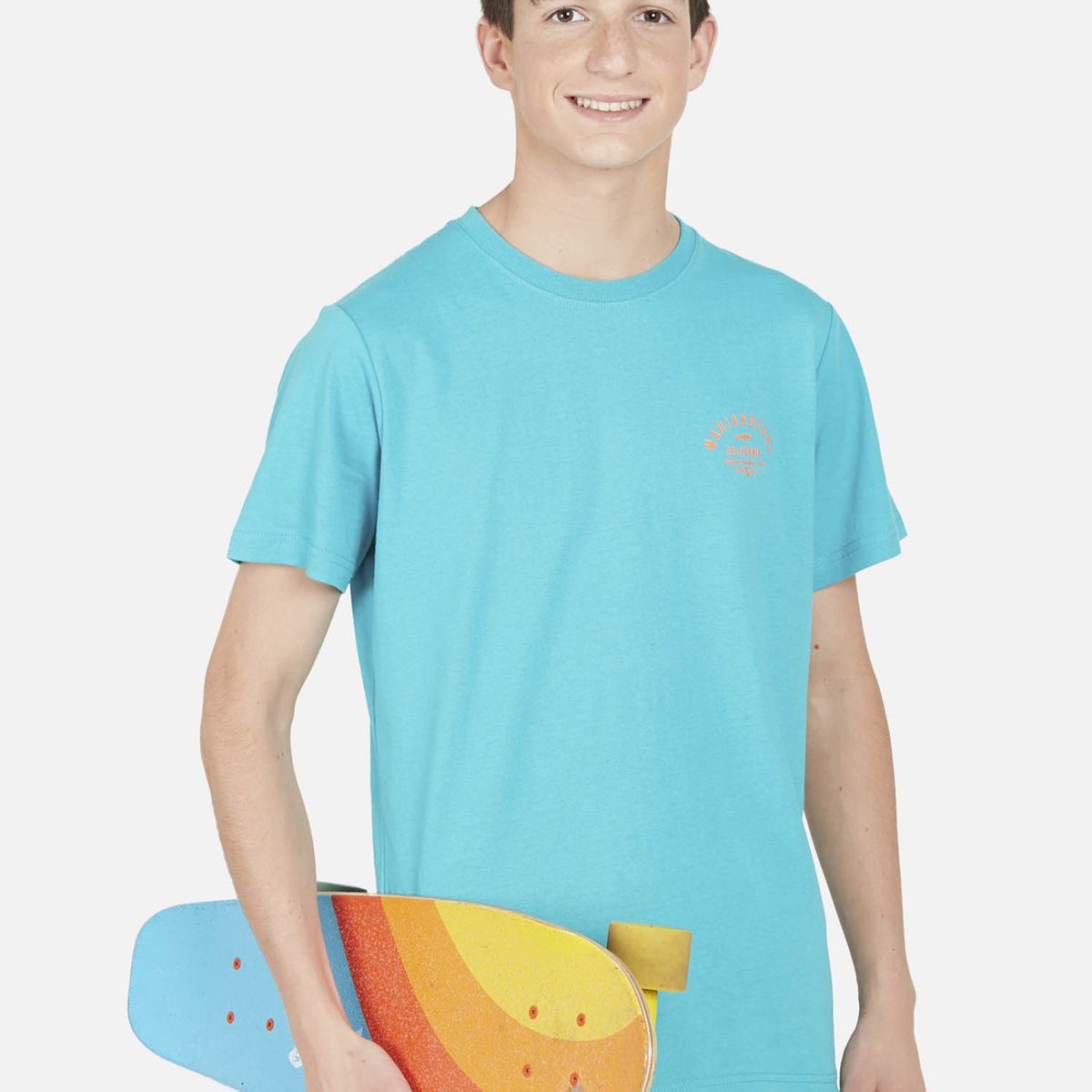MAUI AND SONS - Polera SURF&SKATE STATE Juvenil Celeste Maui and Sons