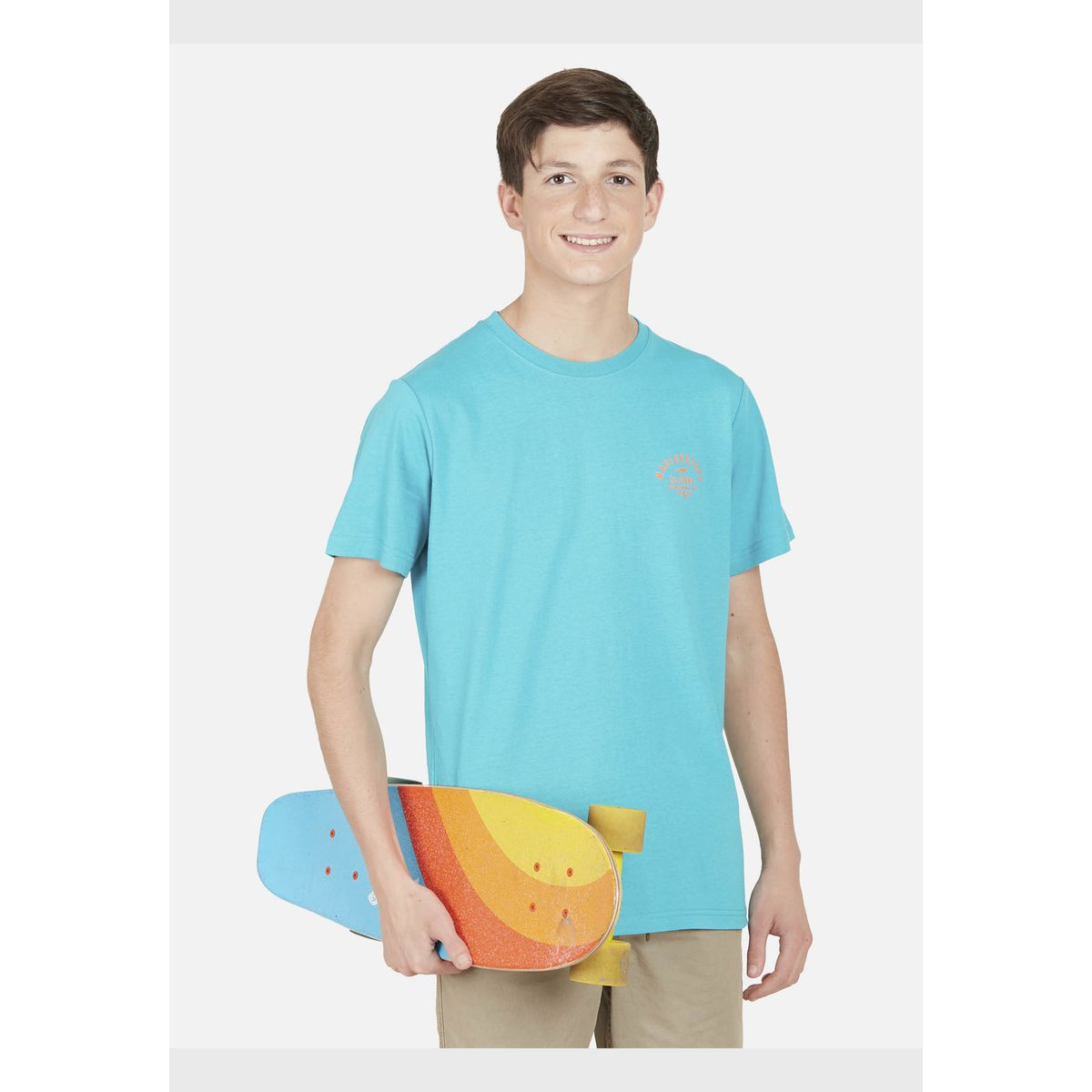 MAUI AND SONS - Polera SURF&SKATE STATE Juvenil Celeste Maui and Sons
