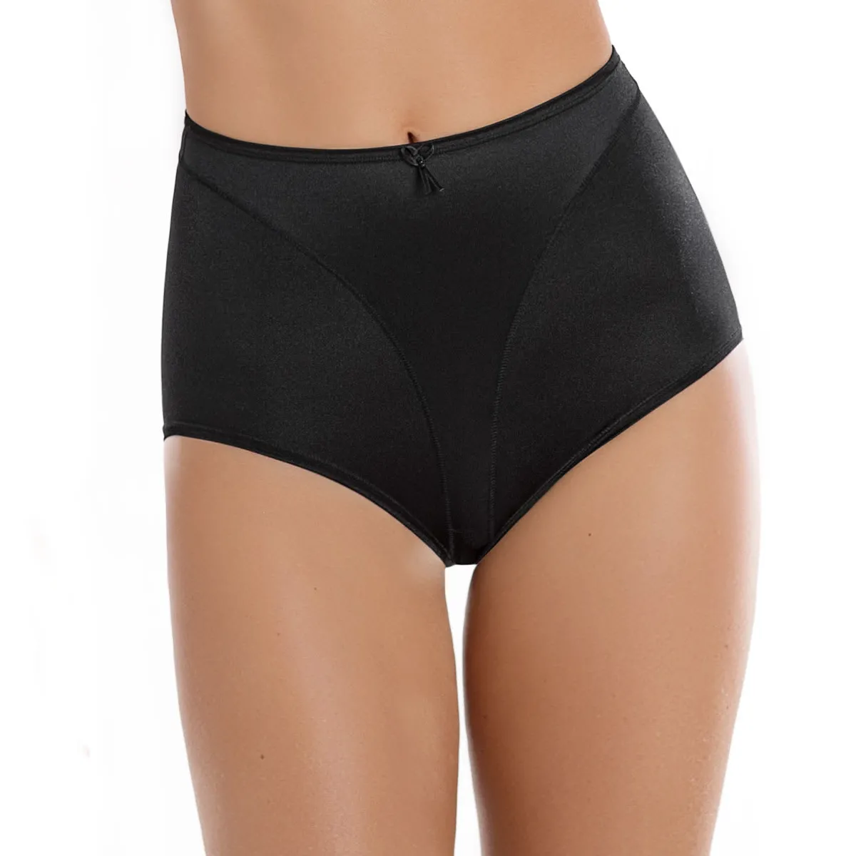 LEONISA - Calzón clásico tiro alto de control de abdomen 01214 Negro