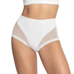 LEONISA - Calzón clásico invisible con tul 012657 Blanco