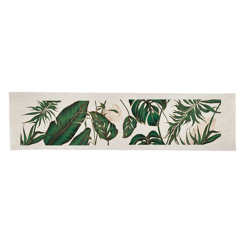 TUYO PRINT - Camino de mesa linet natural Philodendro