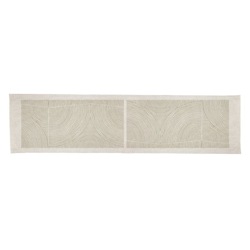 TUYO PRINT - Camino de mesa linet natural Taupe