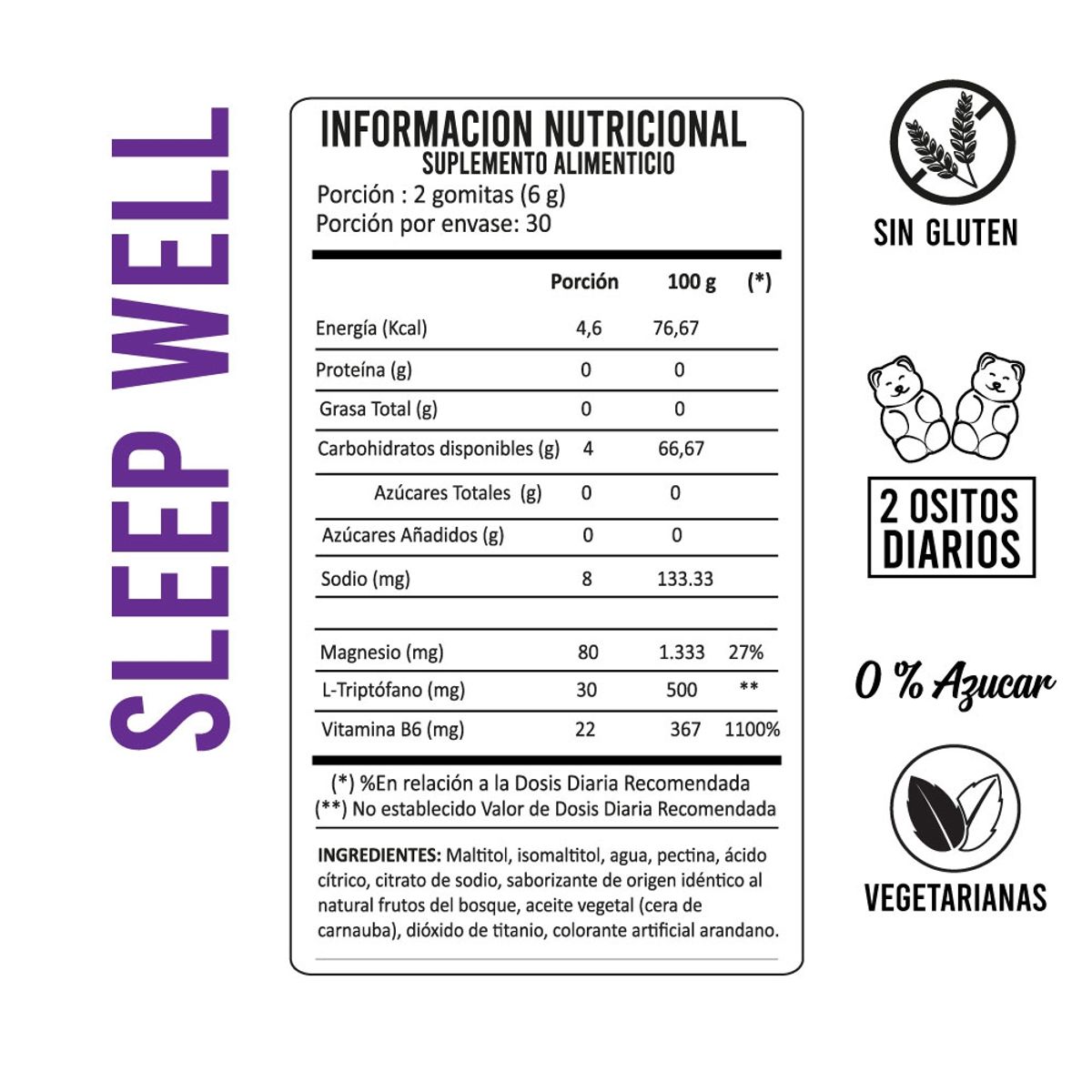 Perfect Bear - L Triptófano Magnesio Vitamina B6 Vitaminas Para Dormir