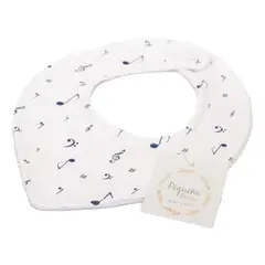 PEQUEÑA GRACIA - Babero Bandana Notas 100 Algodón Pima