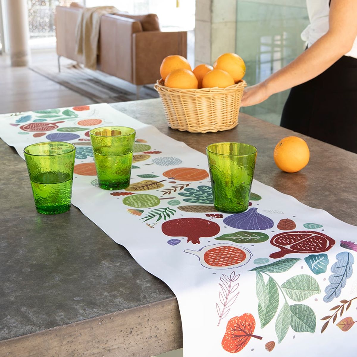 TUYO PRINT - Camino de mesa Impermeable Vegetales