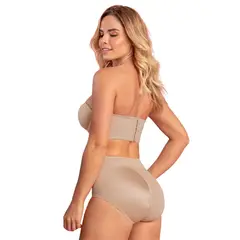 LEONISA - Calzón clásico tiro alto de control de abdomen 01214 Beige