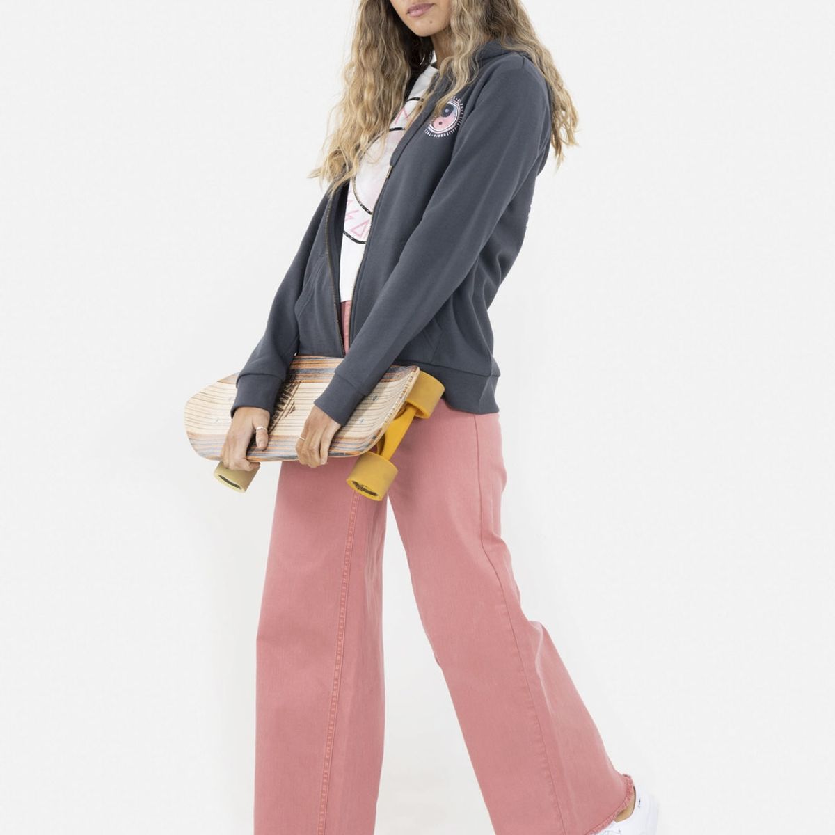 MAUI AND SONS - Poleron Fullzipper THE GOLD STATE FZ Mujer Gris Oscuro Maui and Sons