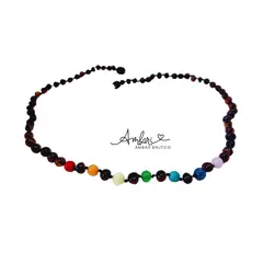 AMBARI - Collar de ámbar bebé 7 chakras cherry