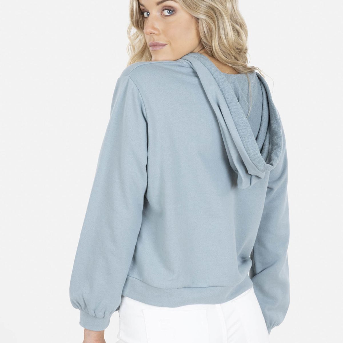 MAUI AND SONS - Poleron CALIFORNIA FLOWER HOODIE Mujer Celeste Maui and Sons