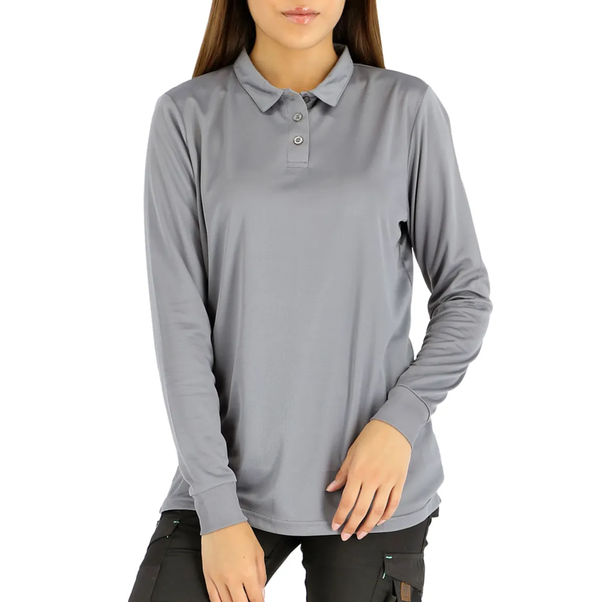 QUEBEC - Polera Cooldry Quebec Manga Larga Mujer Gris