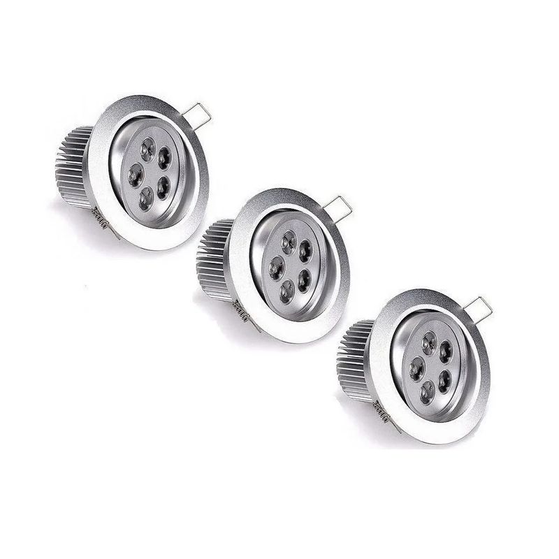 GENERICO - Pack X3 Foco Embutido Ampolleta Focos Embutidos Led 5w Fria.