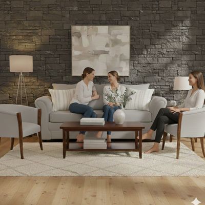 Imagen 2 del producto Living 311 Facundo gris claro Sofa cuerpos + 2 Sitiales madera