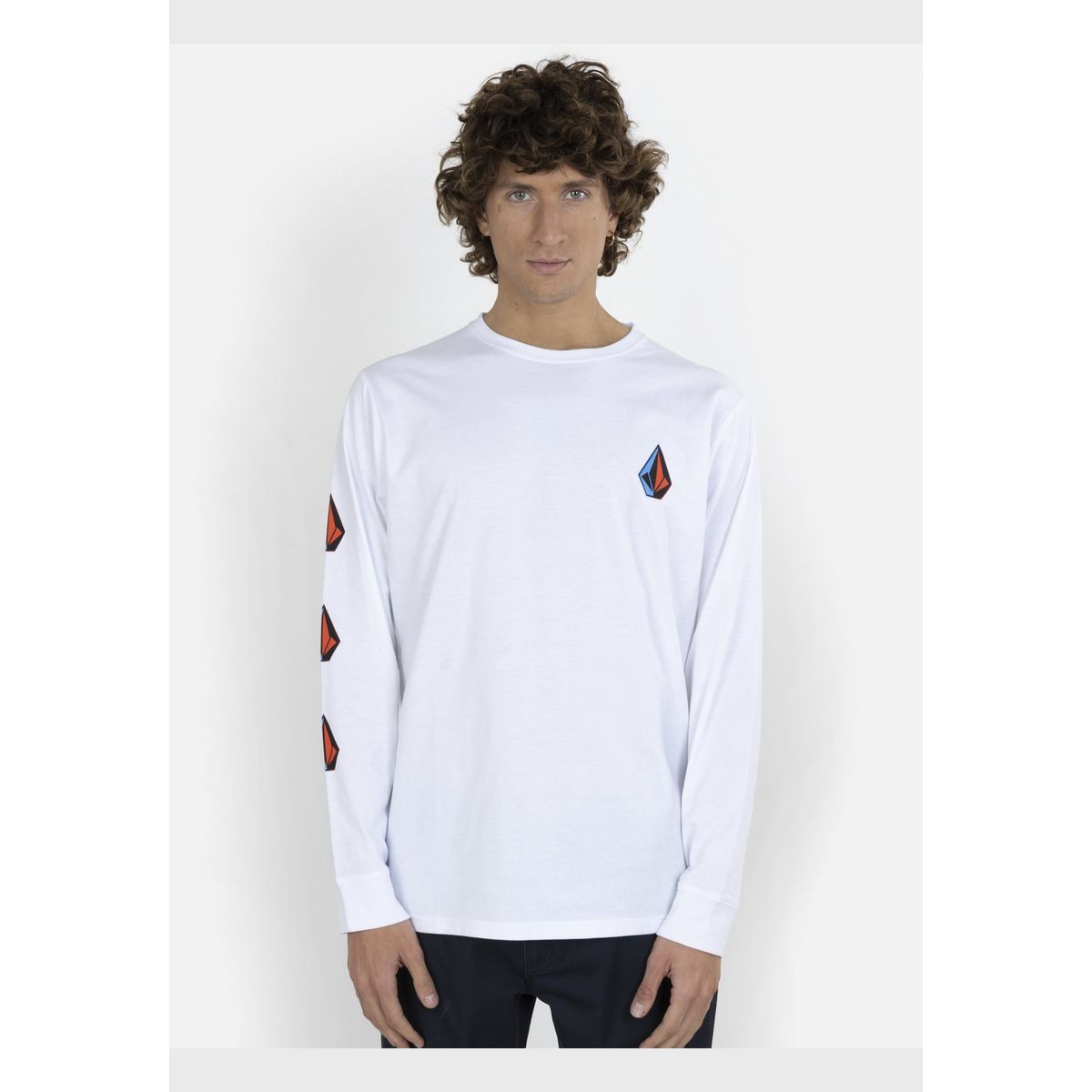 VOLCOM - Polera ICONICSTONE LS TEE Hombre Blanco Volcom