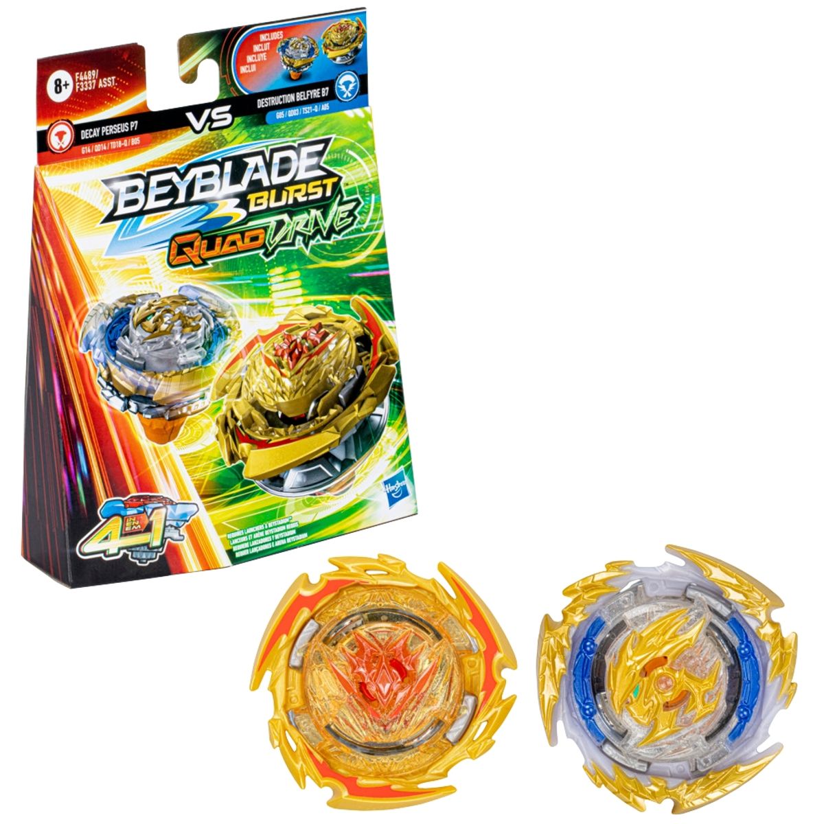 BEYBLADE - TROMPO BEYBLADE BURST QUAD DRIVE VS PERSEUS P7 BELFYRE B7
