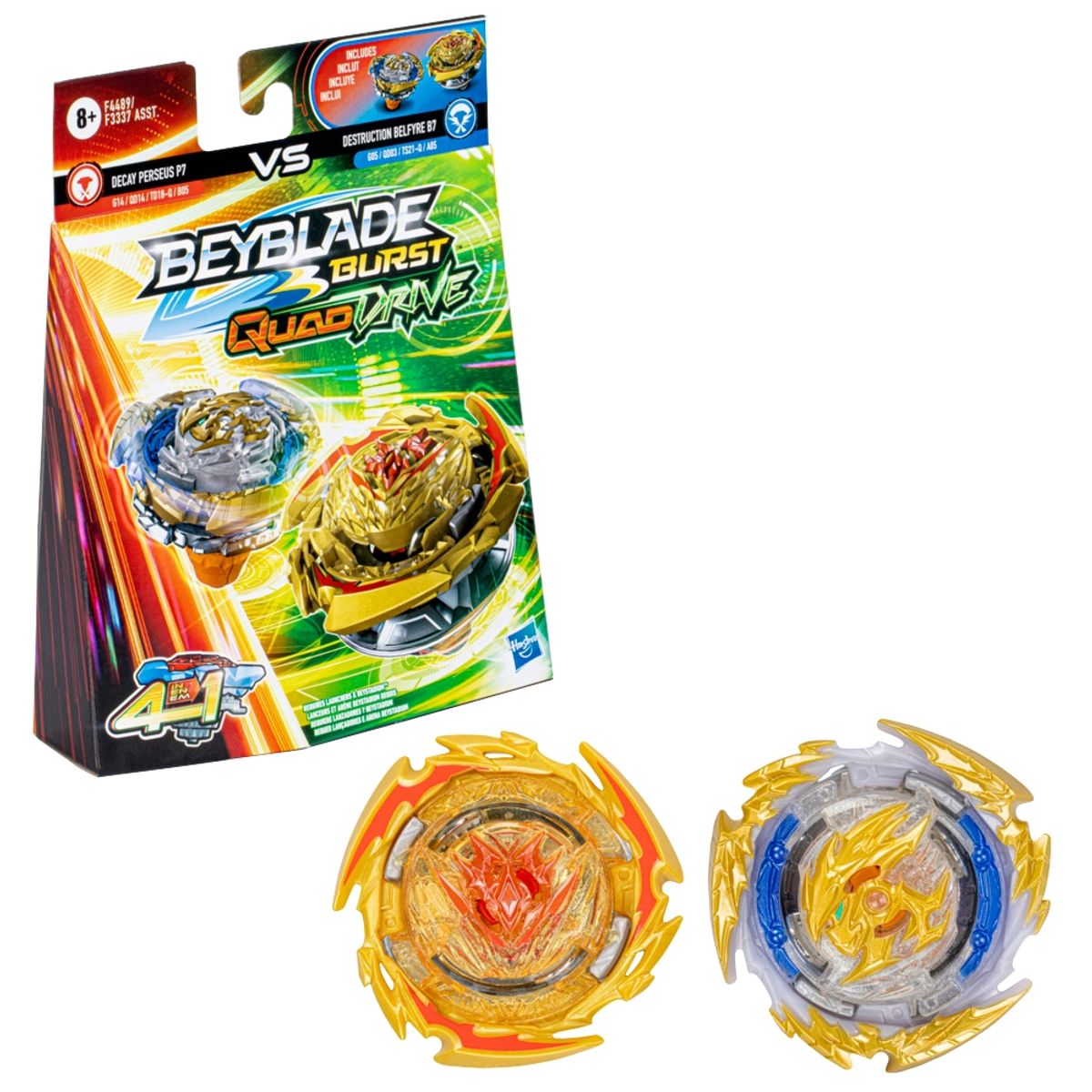 BEYBLADE - TROMPO BEYBLADE BURST QUAD DRIVE VS PERSEUS P7 BELFYRE B7