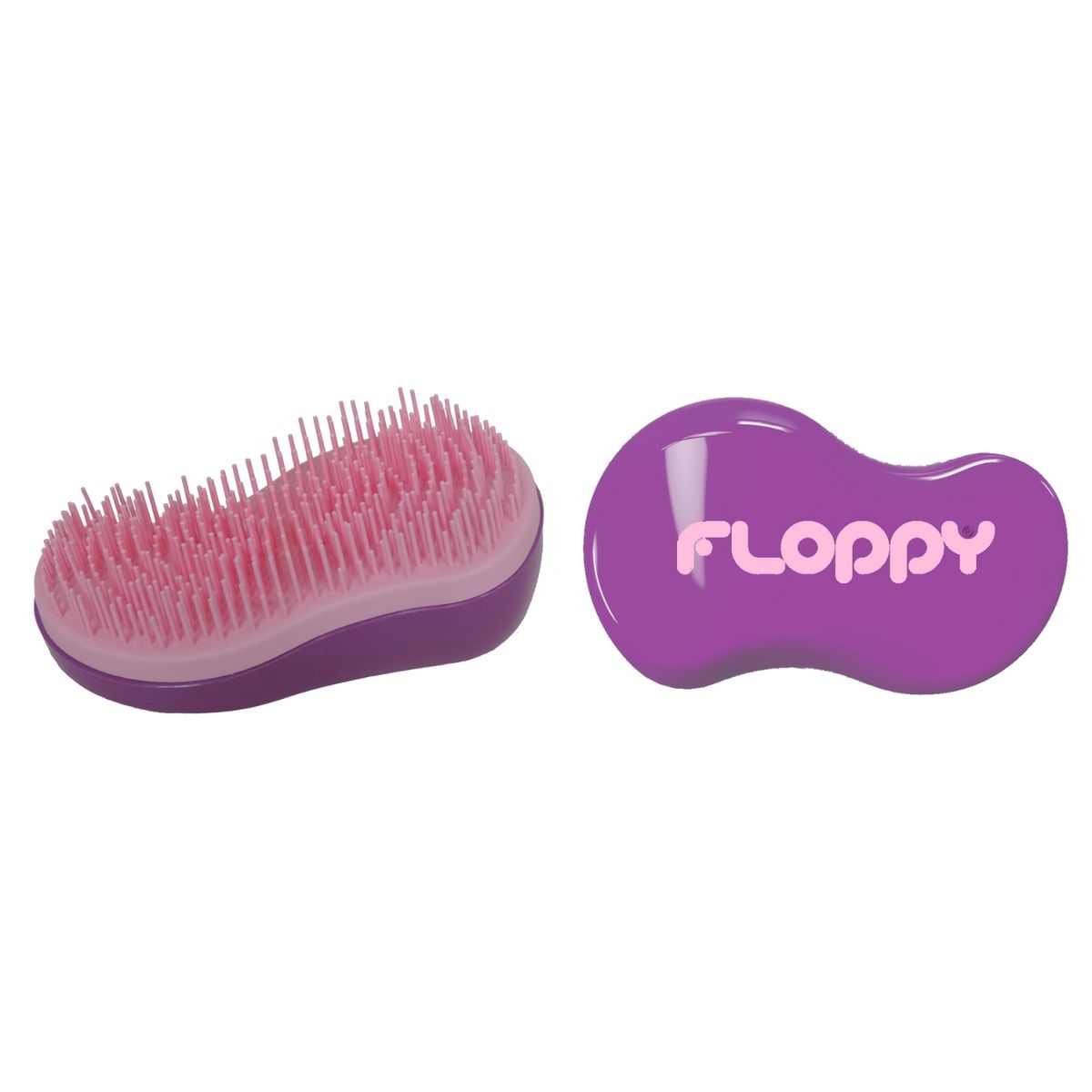 GENERICO - Cepillo Español Floppy Antifrizz Desenredante Violeta Rosado