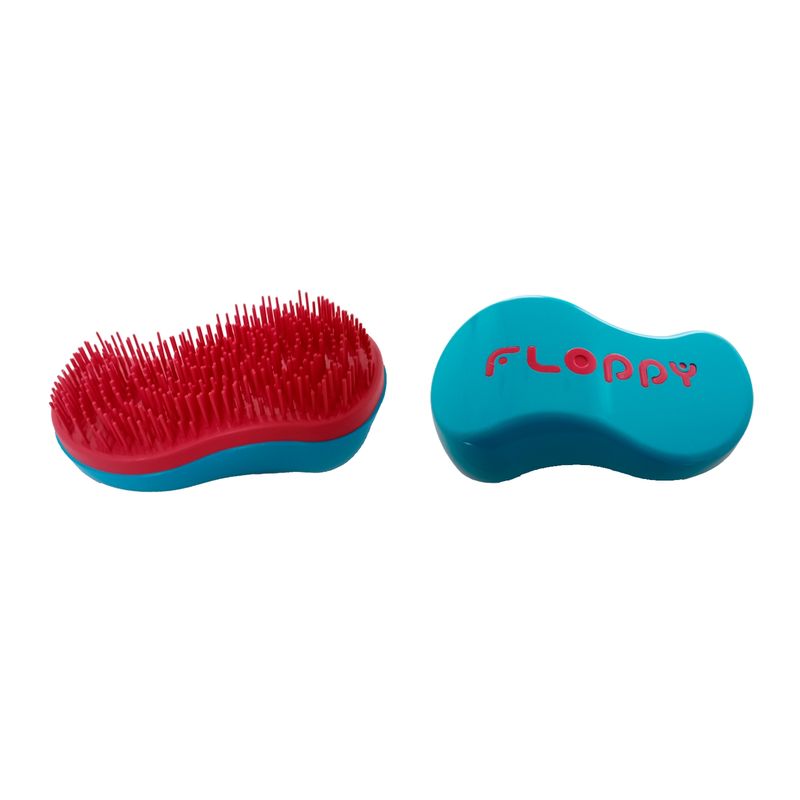 GENERICO - Cepillo Español Floppy Antifrizz Desenredante Celeste Fucsia