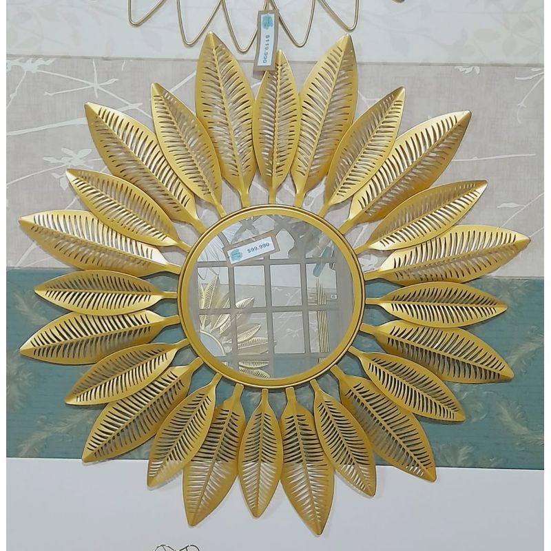 ELAB PROPIA - ESPEJO DECORATIVO HOJAS DORADAS