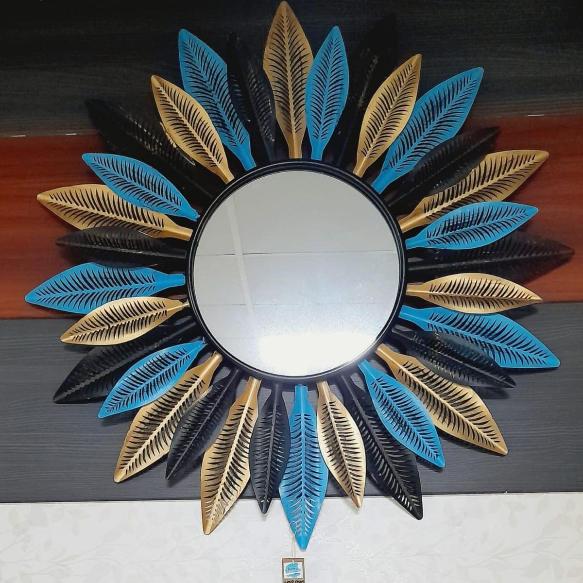 ELAB PROPIA - ESPEJO DECORATIVO HOJAS CALIPSO Y PLATEADO