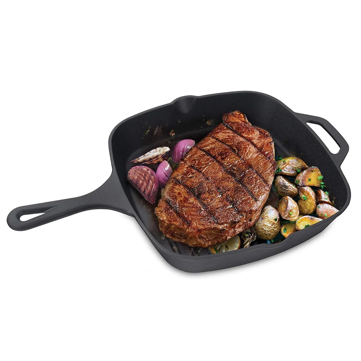 JIM BEAM - Plancha Cuadrada Con Grill Hierro Fundido