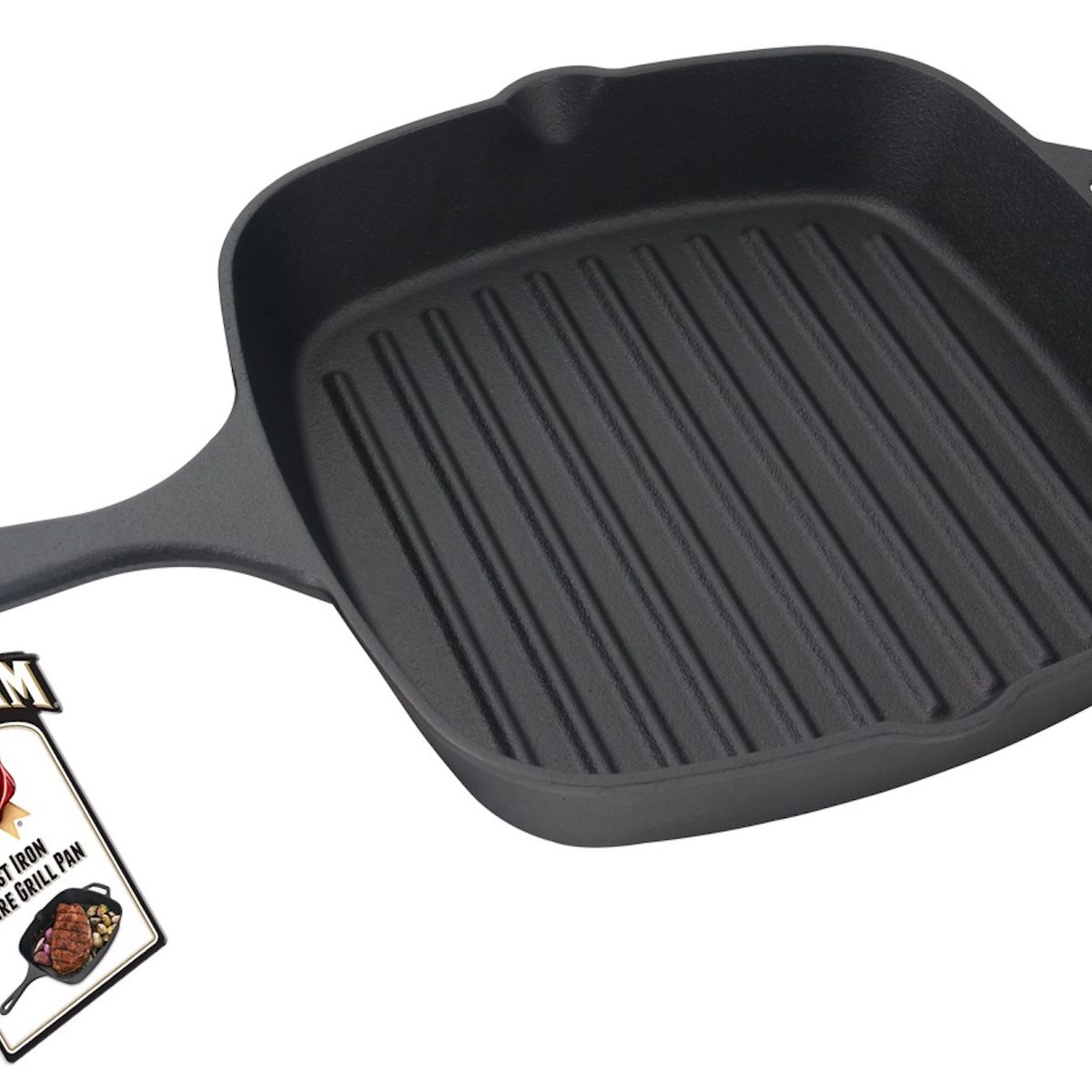 JIM BEAM - Plancha Cuadrada Con Grill Hierro Fundido