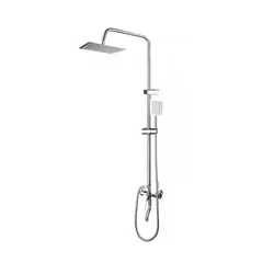 DETODOYMAS - Columna Ducha Tina Llave Monomando 2 en 1 Moderna Cuadrada - Gris