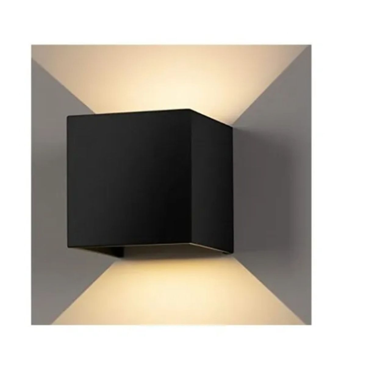 ESHOPANGIE - Foco Luz Cálido Aplique Para Pared Led Exterior Cuadrado