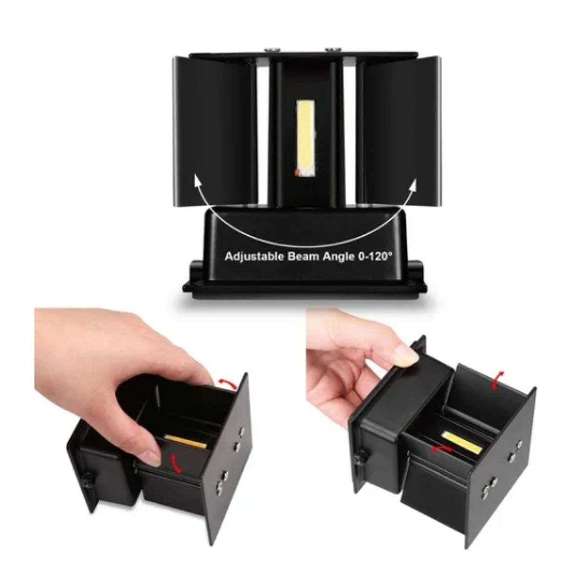 ESHOPANGIE - Foco Luz Cálido Aplique Para Pared Led Exterior Cuadrado