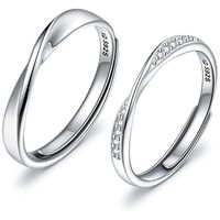 Anillos parejas ajustables amor ilusión plata 925