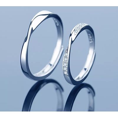 Imagen 2 del producto Anillos parejas ajustables amor ilusión plata 925