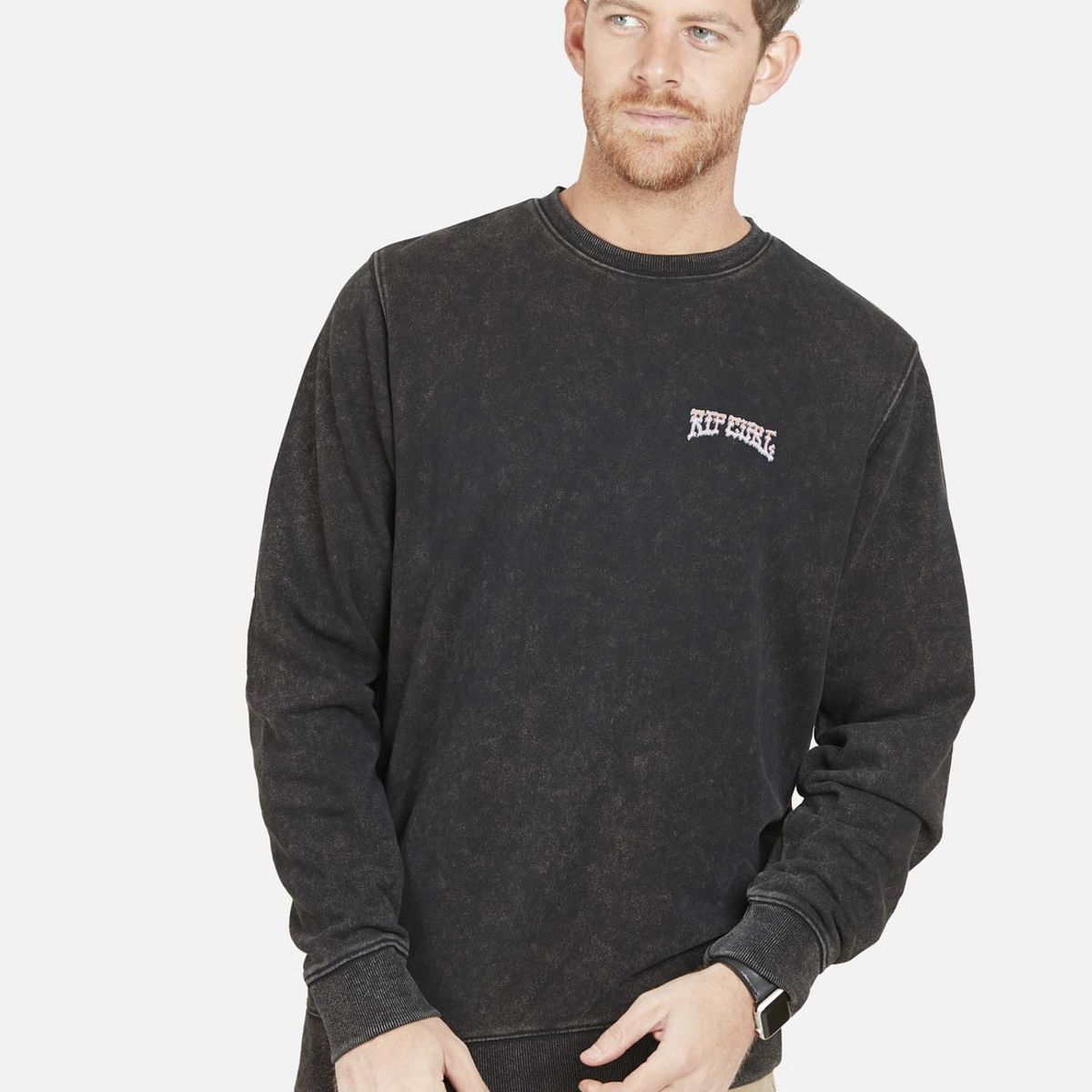 RIP CURL - Poleron SHRED TILL DEAD CREW Hombre Negro Rip Curl