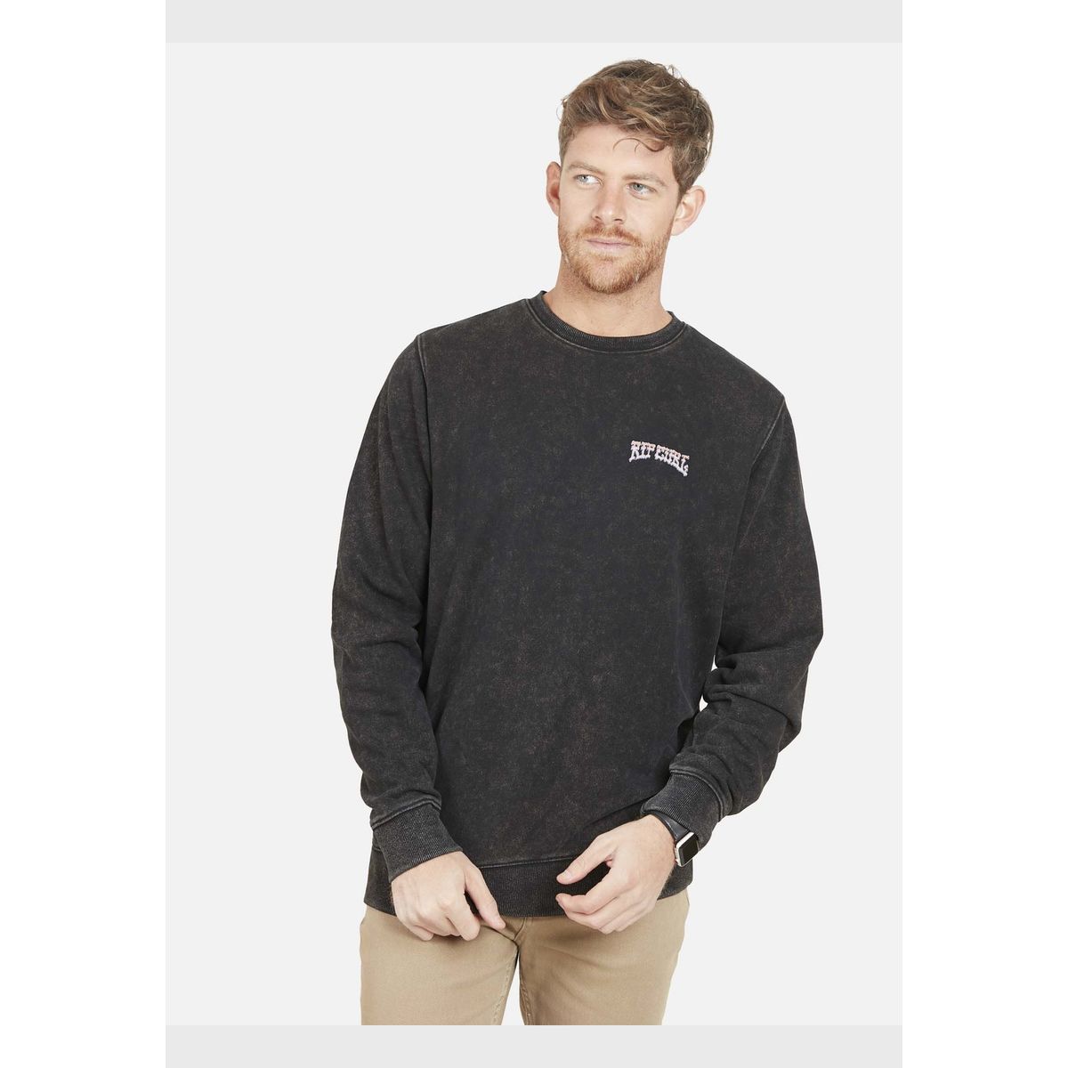 RIP CURL - Poleron SHRED TILL DEAD CREW Hombre Negro Rip Curl