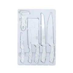 GENERICO - Set de Cuchillos Blancos 6 Piezas